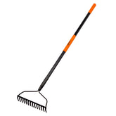 AgroPro garden rake with 14 tines for efficient soil loosening and debris cleanup.