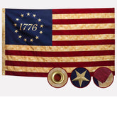 AGUIFLGS Betsy Ross flag tea-stained texture for outdoor display with lasting color.