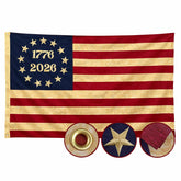 AGUIFLGS 250th Anniversary flag with embroidered stars for durable outdoor display.