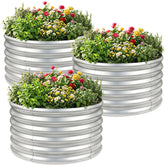 AHEONLAR round galvanized raised bed kit, easy to assemble for quick planting.