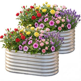 AHEONLAR 2-pack oval raised garden beds set for versatile outdoor planting.