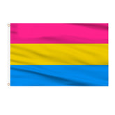 AhfuLife pansexual flag front view with double-sided colors for outdoor displays.