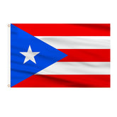 AhfuLife Puerto Rico flag 3x5 ft displayed on wall for festive decoration.