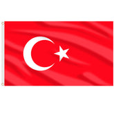 AhfuLife Turkey flag 3x5 ft outdoor brass eyelets for durable display.