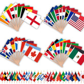AhfuLife World Cup flags collection on sticks for vibrant stadium decor