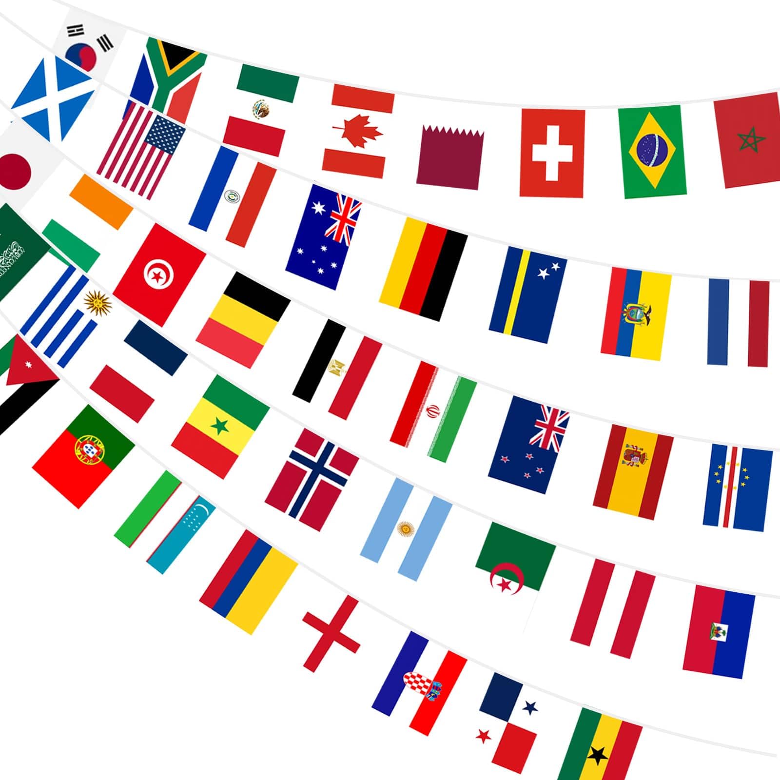 AhfuLife world flags banner assembly ready for festive display