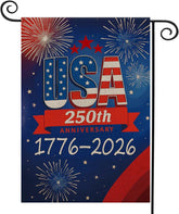 AIBOLYNE 250th USA flag with fireworks, front view for festive outdoor display