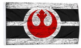 Aihccy Rebel Alliance flag close-up fabric texture showing durable polyester for outdoor use.