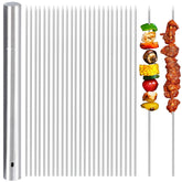 AIMEIKI 100-pack 15.2-inch kabob skewers for backyard grilling.