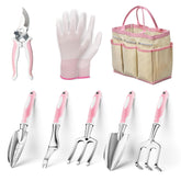 AIMORE 8-piece garden tools set with bag for organized gardening.