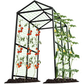 AIMUCT metal garden arch trellis front view showing extra tall height for climbing plants