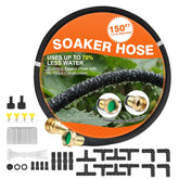 AIODE Soaker Hose 150ft with brass connectors for efficient lawn irrigation