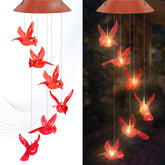 AIONASA Cardinal solar wind chimes brighten outdoor decor with gentle illumination.