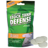 Airmax Stock Tank Defense tablets dissolving for quick stock tank cleaning.