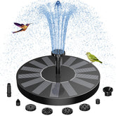 AISITIN solar bird bath fountain with six nozzles attracts birds to garden water feature