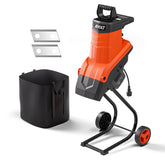 AIVOLT electric wood chipper front view for easy yard cleanup.
