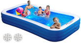 AIYIBEN pool lights glow in the 130x72 inch pool, ideal for evening parties.
