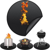 AIZEUSS 24in fire pit mat round under grill protects deck from embers