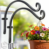 AJART heavy-duty plant hanger outdoor with 50 lb capacity holding a large planter