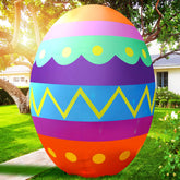 AJY 8ft Easter egg inflatable with rotating lights for colorful outdoor display.