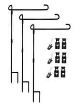 Akeydeco garden flag pole stand outdoors in a garden display showing durability.