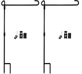Akeydeco garden flag stand set keeps outdoor flags upright in windy conditions.