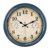Alarllok 16-inch outdoor clock with thermometer and hygrometer for easy weather tracking.