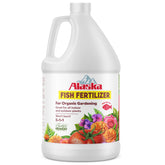 Alaska Fish Fertilizer 5-1-1 bottle shown, natural plant nourishment for vibrant gardens