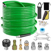 Aleiry sewer jet kit 100 ft hose enables long-range drain cleaning.