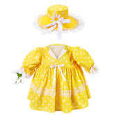 Aliceset porch goose outfit with polka dots adds playful charm to outdoor decor for a 23-inch statue.