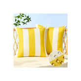 Allorry outdoor pillow cover 18x18 with yellow stripe, waterproof for patio