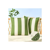 Allorry olive green striped 18x18 pillow cover for outdoor decor