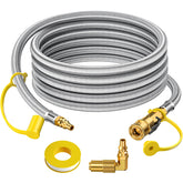 Alloxity 12ft braided stainless propane hose for durable RV to grill connections