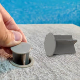 ALLSAFE pool fence caps putty 25-pack covering 1-inch deck sleeves for a neat, finished look.