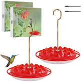 ALLSLOTX hummingbird feeder outdoors two-pack attracts hummingbirds.