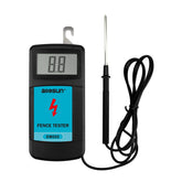 The allsun EM555 front view shows a blue housing for quick fence checks.