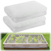 Alphatool garden netting in ultra-fine mesh covering a vegetable bed for pest protection.