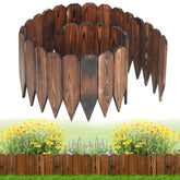 Alphatool rustic pine garden fence front view for neat borders and defined flower beds