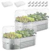 Alphatool windproof netting for 4ft beds protects vegetables from birds while letting light through.