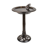 Alpine Corporation 27in pedestal birdbath base elevates garden charm