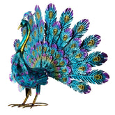 Alpine Corporation peacock tail spread statue brightens garden or patio area
