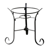 Alpine Gazing Globe Stand front view highlights a sturdy black iron frame for outdoor display.