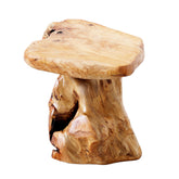 ALTERMATE cedar stump stool with natural grain for warm, durable rustic charm.
