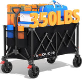 AMADA HOMEFURNISHING wagon with 360° wheels and brakes for stable navigation.