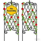 Amagabeli Garden Trellis front view highlights durable iron build for year-round outdoor use.
