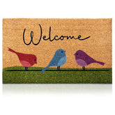 AMARU Colorful Birds door mat with 24x36 size and welcoming design