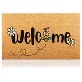AMARU DOOR MATS Bee coir surface enhances entryway with natural texture.