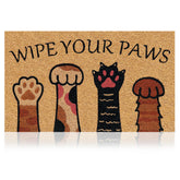 AMARU DOOR MATS Wipe Your Paws front door mat with a stylish welcome that traps dirt.