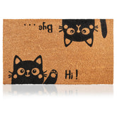 AMARU DOOR MATS Hi-Bye Cat front view, a minimalist welcome mat for stylish entryways.