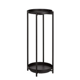 Amazon Basics two-tier plant stand with round top shelf, holds pots up to 9 inches